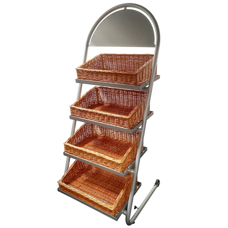 Fletkurv til butiksdisplay - firkantet 61 x 41 x 20 cm, brun