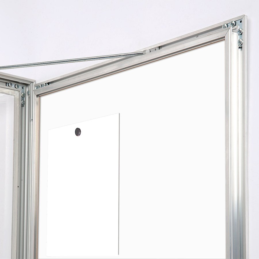 Infobox med L&aring;s (Magnetic Slim), 4 x A4, alu/s&oslash;lv