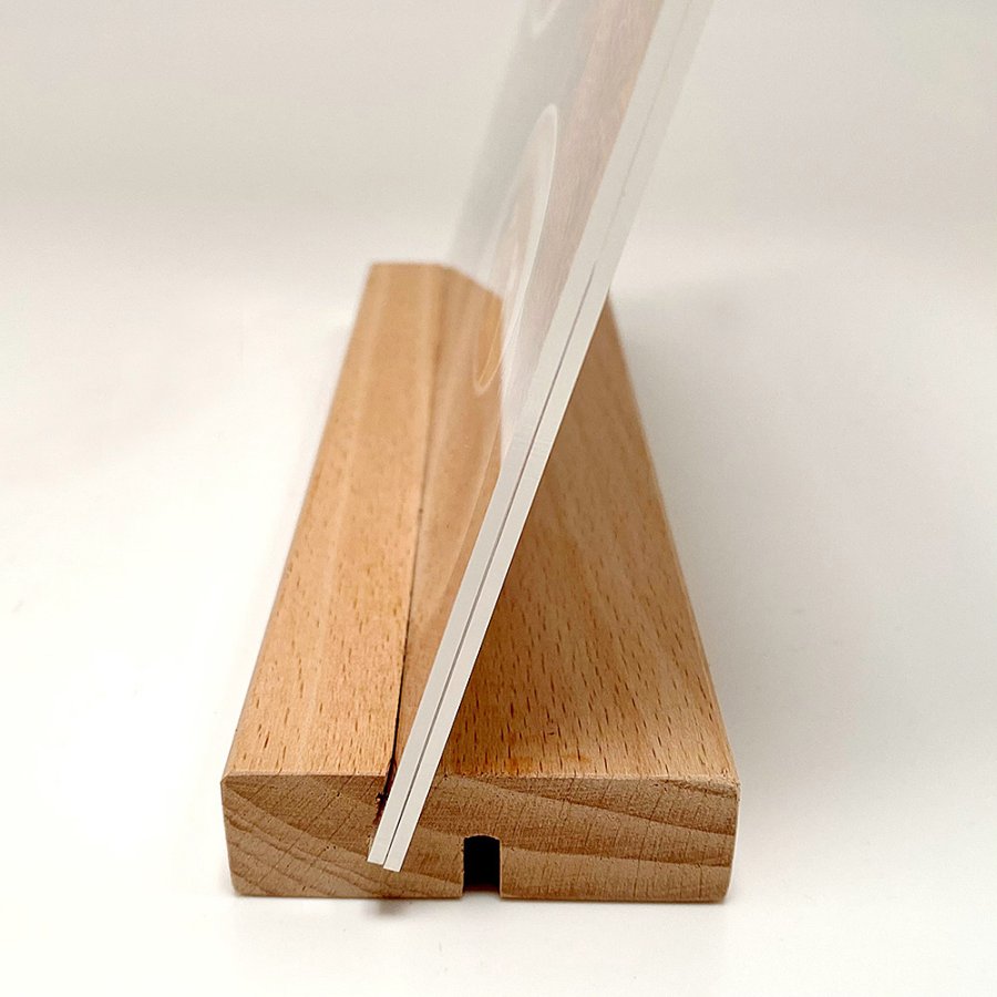 WOOD Block menuholder 70 mm, lodret/vinklet