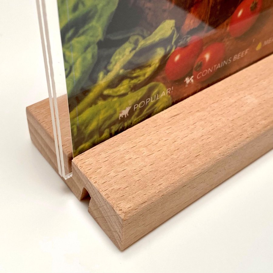 WOOD Block menuholder 70 mm, lodret/vinklet