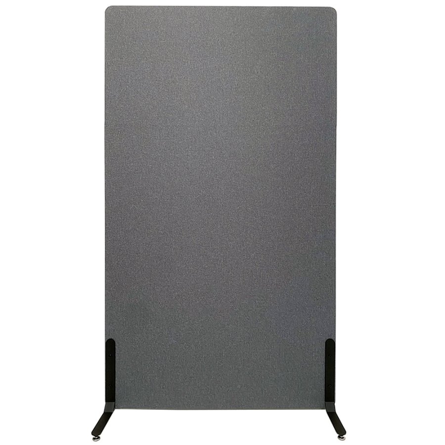 ZONE Hush Wall akustikv&aelig;g rumdeler m&oslash;rkegr&aring; stof 136x80 cm med standardf&oslash;dder