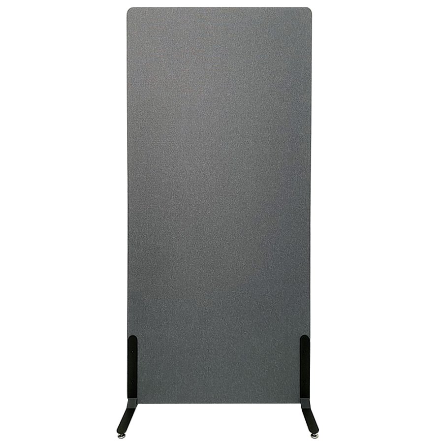 ZONE Hush Wall akustikv&aelig;g og rumdeler m&oslash;rkegr&aring; med stofbekl&aelig;dning og standardf&oslash;dder 170 x 80 x 4 cm