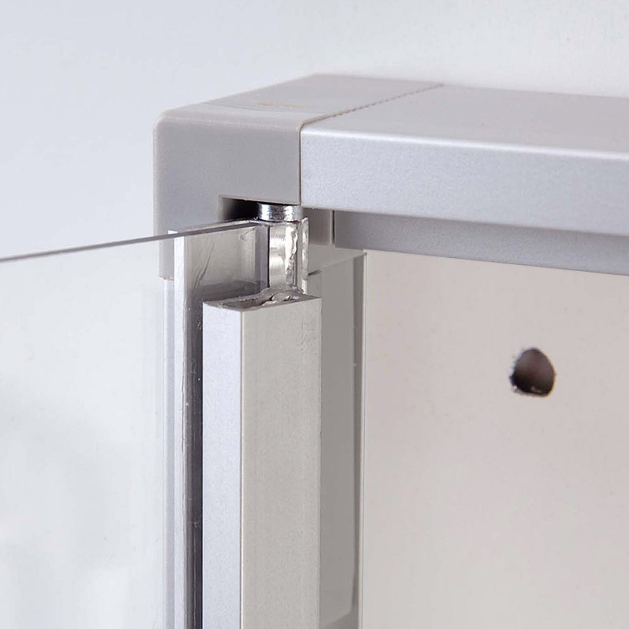 Infoboks med magnetisk whiteboard, l�s foran, 4 x A4, indend�rs, 51,5 x 68,5 cm