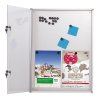 Infoboks med magnetisk whiteboard, 9 x A4, 35 mm dyb, aluminiumsramme, l&aring;s foran, indend&oslash;rs #2