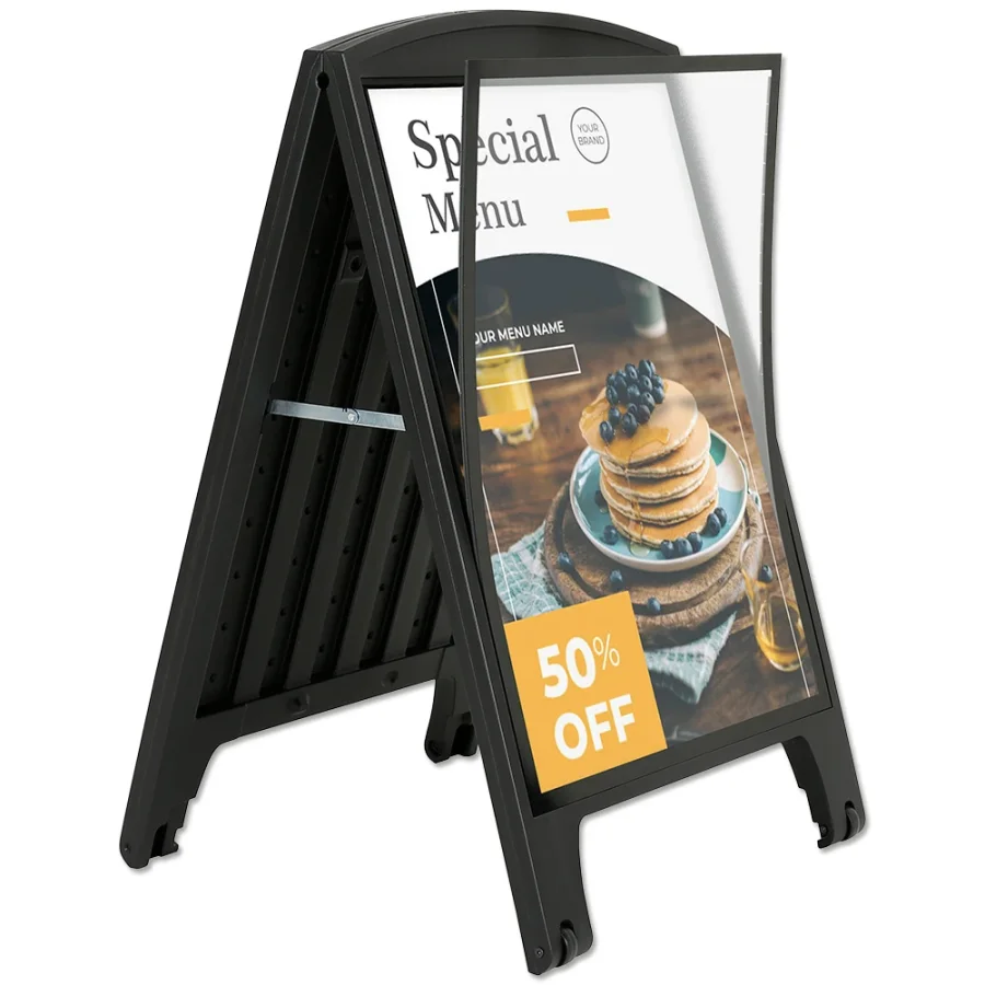 APET frontplade til Compact Plast A-board, A1, black (6153) - 1mm