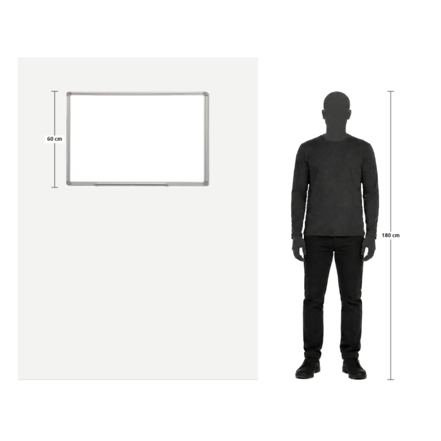 Whiteboard, BASIC, magnetisk, lakeret, 60 x 90 cm