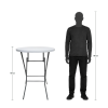 Rundt Klapbord &Oslash; 80cm, Hvid Bordplade & Sort St&aring;lstel, H&oslash;jde 110 cm #12