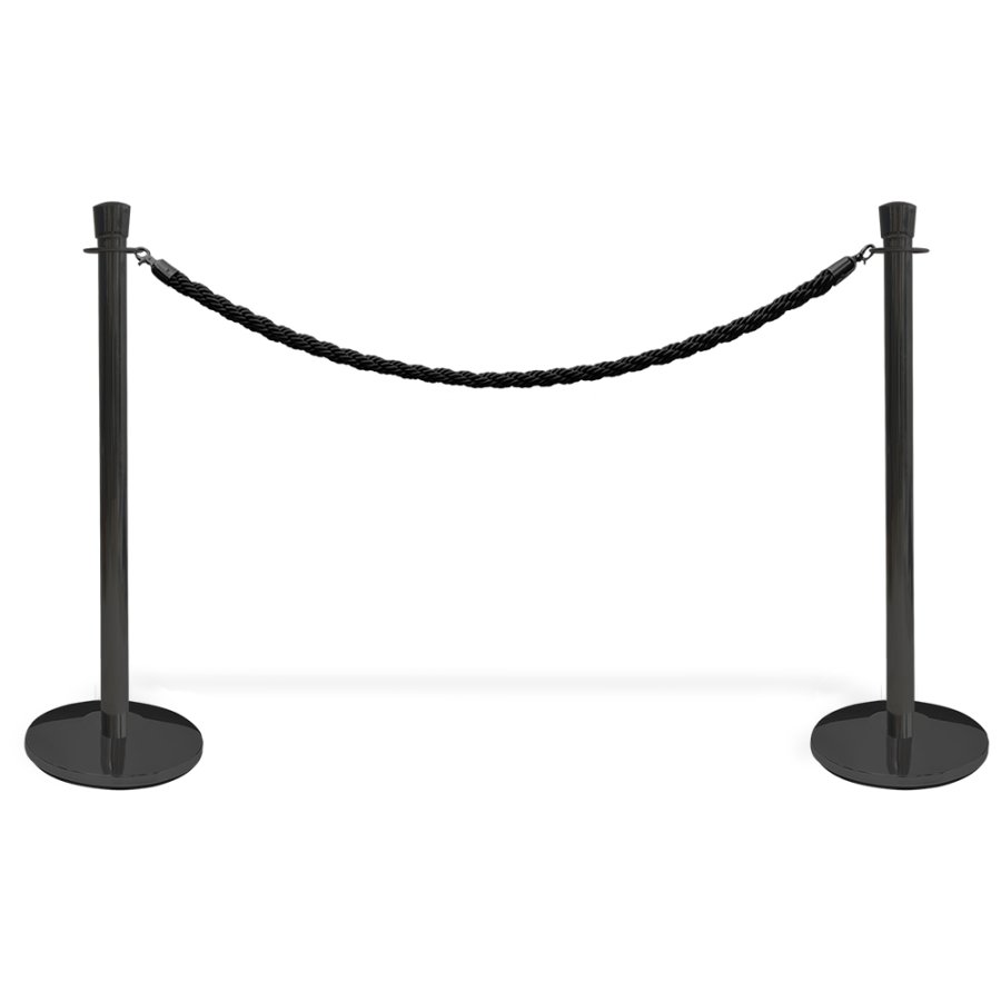 Afsp&aelig;rringsstolpe Crowd Control rebholder til v&aelig;gmontering, Sort