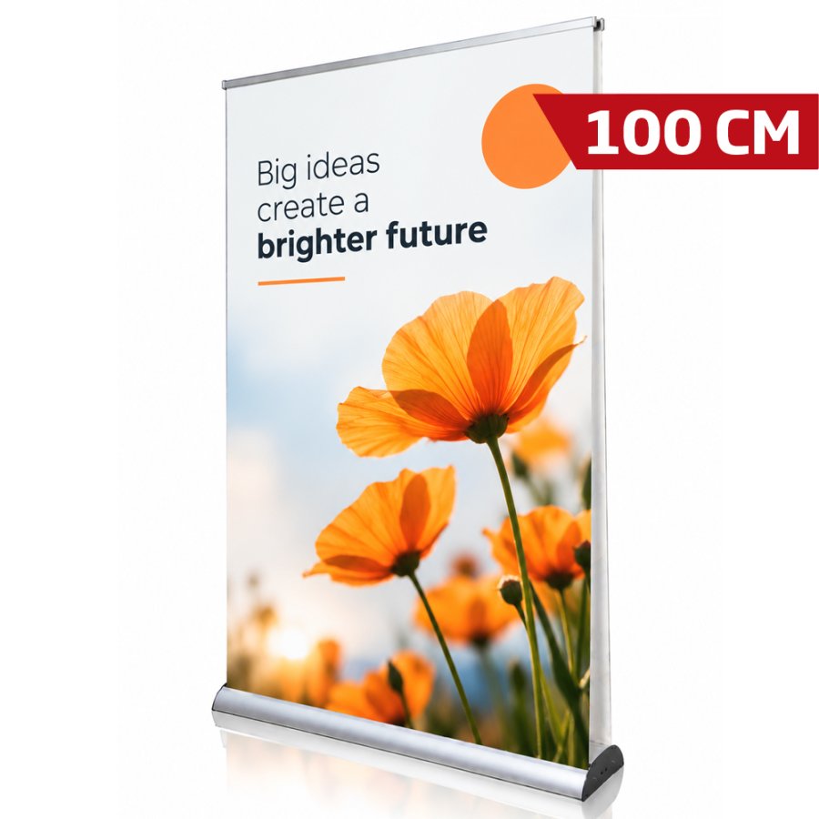 Dobbelt-sidet roll-up banner 100 cm - aluminiumstativ