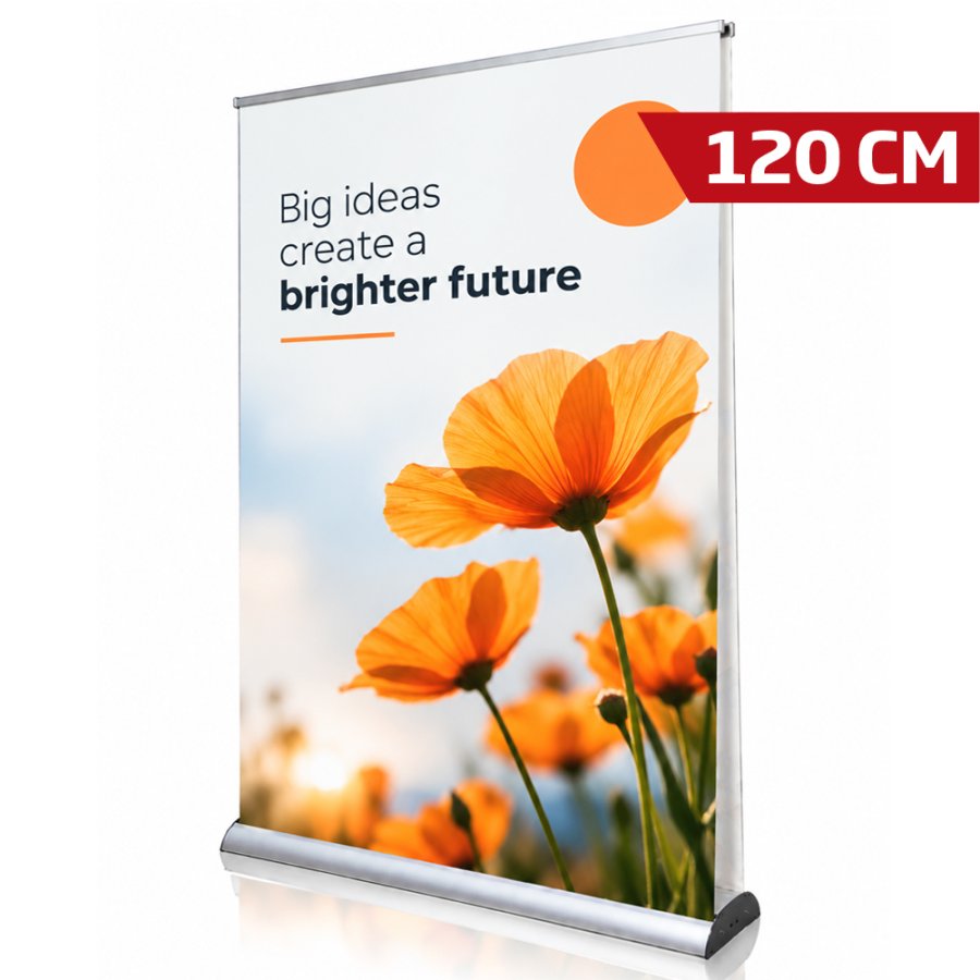 Dobbelt-sidet roll-up banner 120 cm - aluminiumstativ