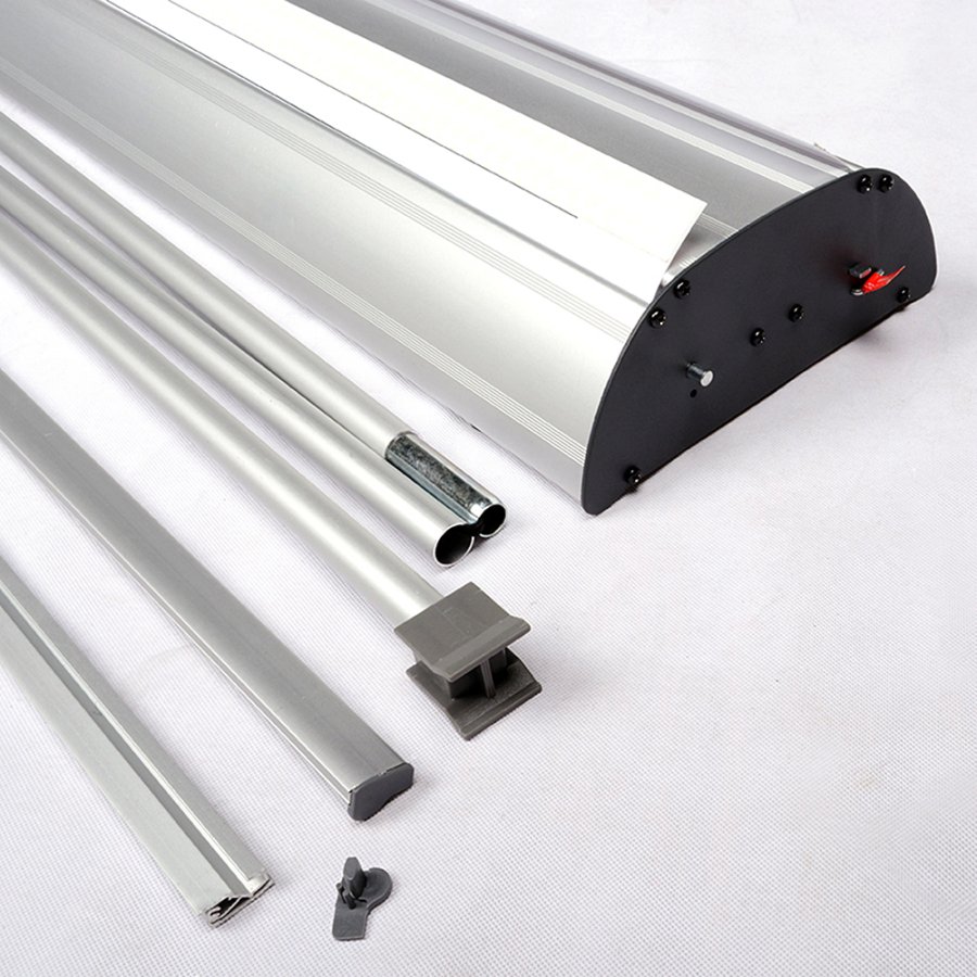 Dobbelt-sidet roll-up banner 120 cm - aluminiumstativ
